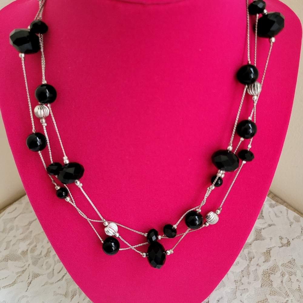 Black and silver necklace